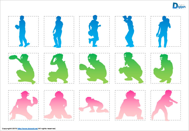 キャッチャーのシルエット画像2