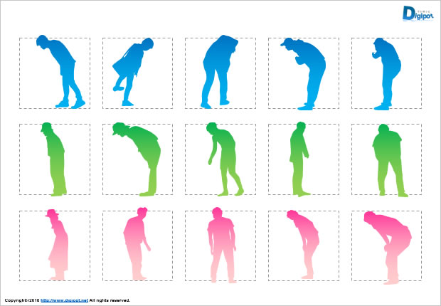 のぞき込む人のシルエット画像2