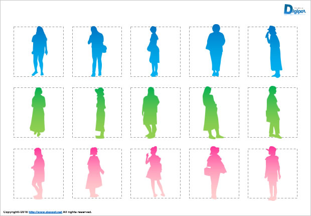 立っている女性のシルエット画像2