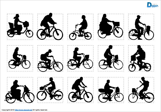 自転車に乗る人のシルエット パワーポイント ページ 4 フリー素材 無料素材のdigipot