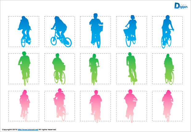 自転車に乗る人のシルエット画像2