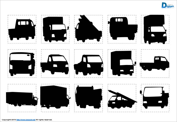 トラックのシルエット パワーポイント フリー素材 無料素材のdigipot