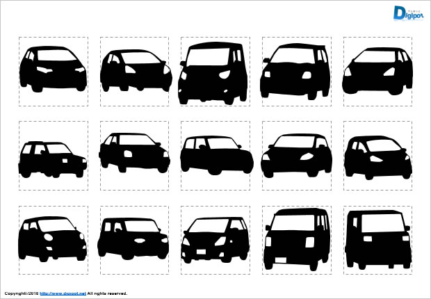 乗用車のシルエット画像