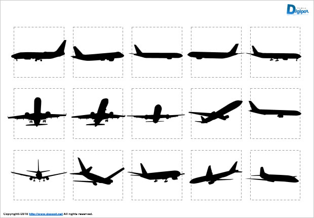 飛行機のシルエット画像