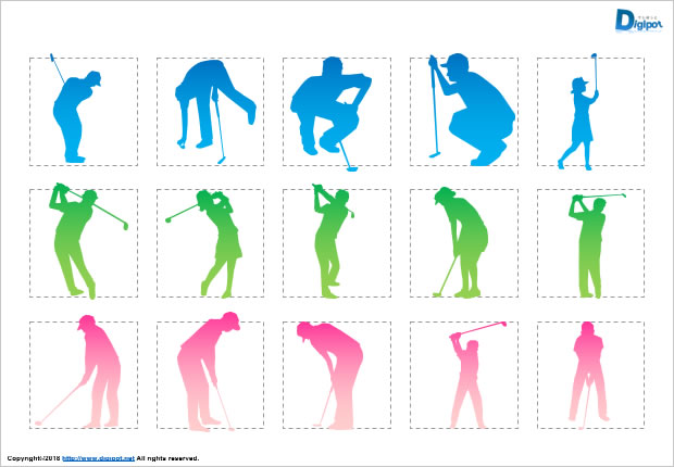 ゴルフのシルエット画像2