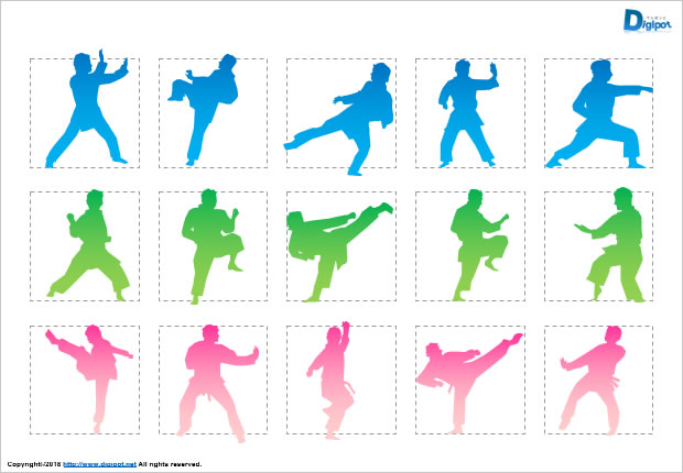 空手のシルエット画像2