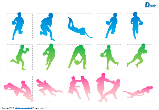 ラグビーのシルエット画像2