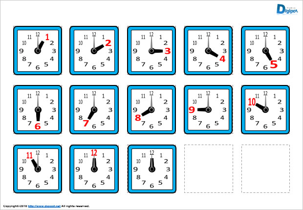 アナログ時計と時間別のイラスト パワーポイント フリー素材 無料素材のdigipot