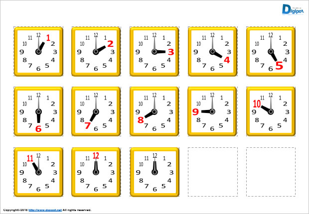 アナログ時計と時間別のイラスト パワーポイント フリー素材 無料素材のdigipot