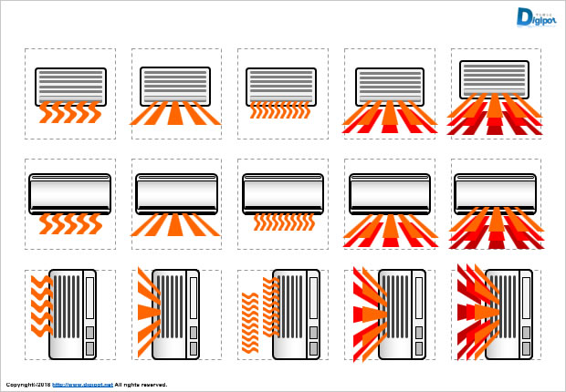 エアコン暖房のイラスト画像