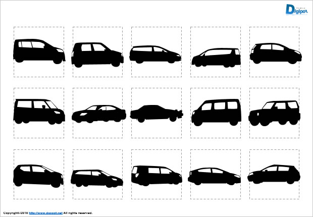 乗用車のシルエット画像