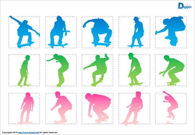 スケートボードのシルエット画像2