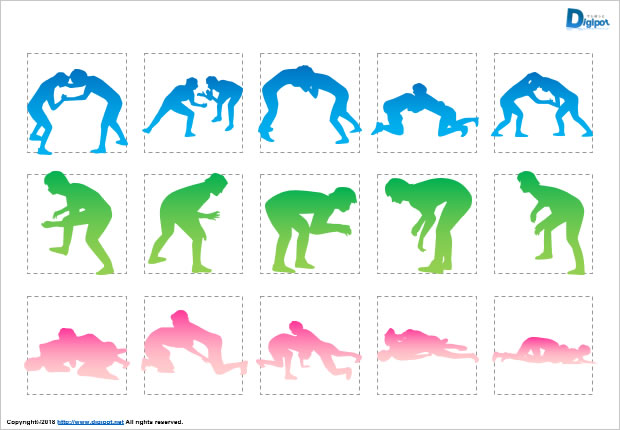 レスリングのシルエット画像2