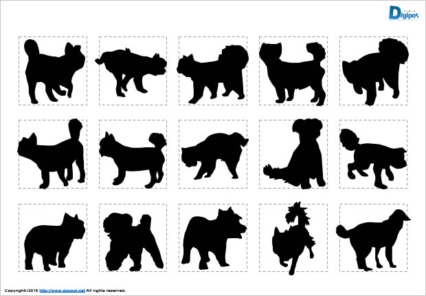 イヌのシルエット画像