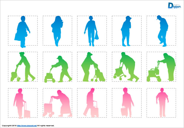 お年寄りのシルエット画像2