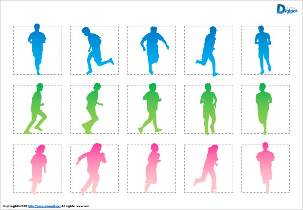 走る人のシルエット画像2