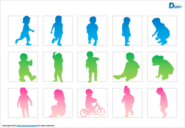 幼児のシルエット画像2