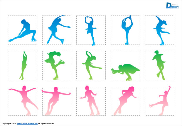 フィギュアスケートのシルエット画像2