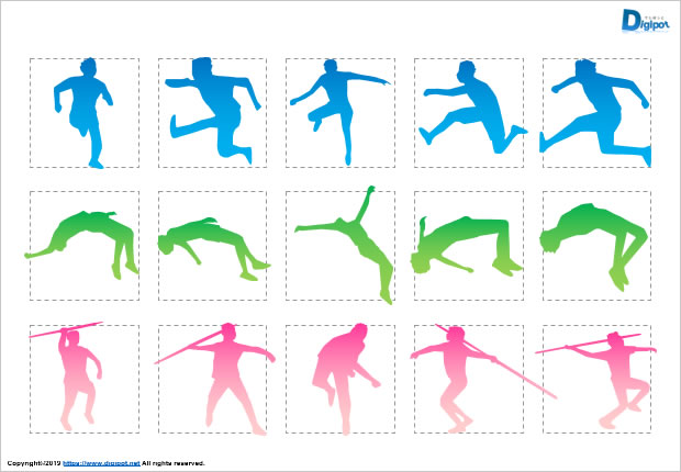 陸上競技のシルエット画像2