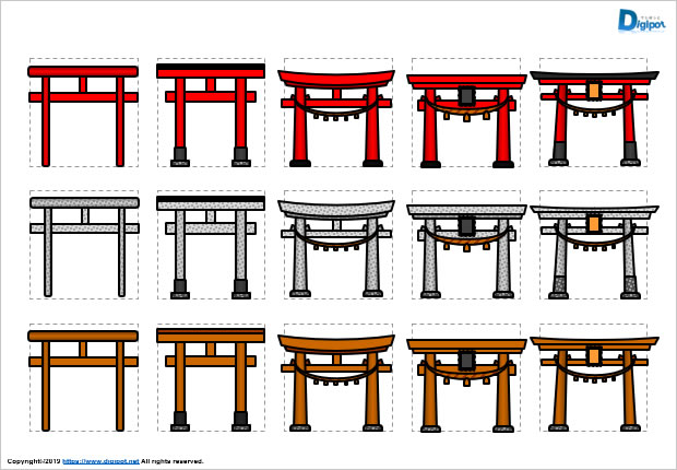 鳥居のイラスト画像