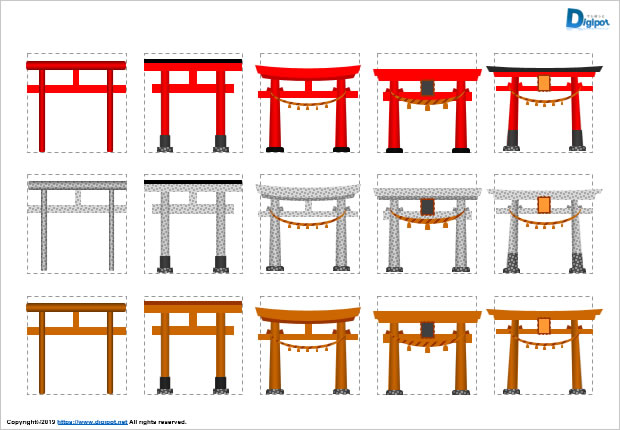 鳥居のイラスト画像