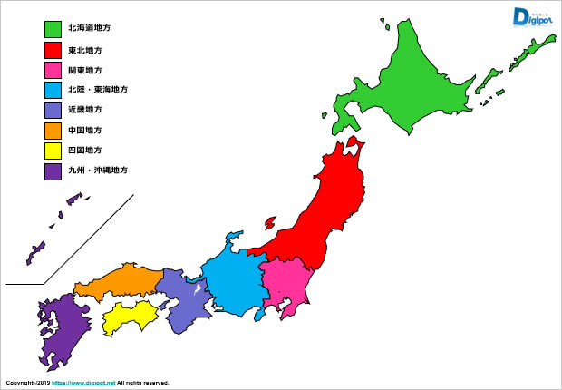 日本エリア別地図画像