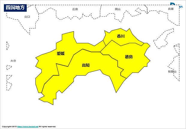 四国地方地図画像