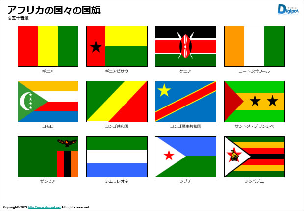 アフリカの国々の国旗のイラスト画像2