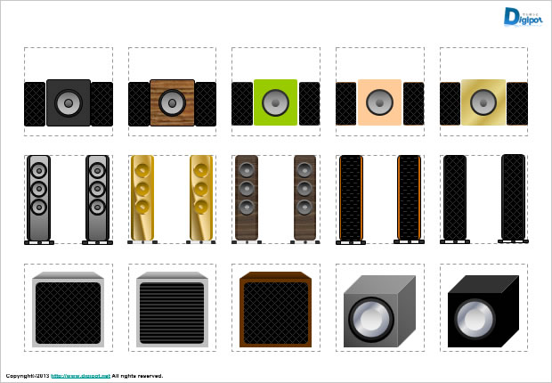 スピーカーのイラスト パワーポイント フリー素材 無料素材のdigipot