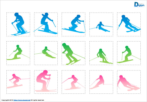 スキーのシルエット画像2