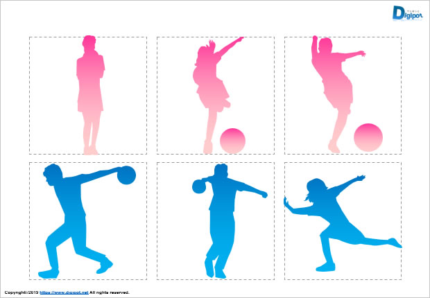 ボーリングのシルエット画像2