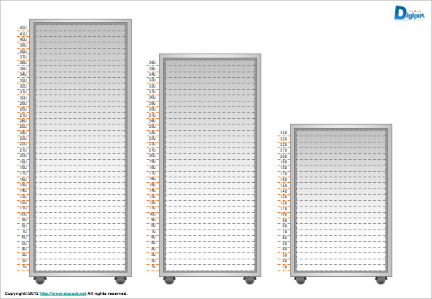 サーバーラック図作成テンプレート画像