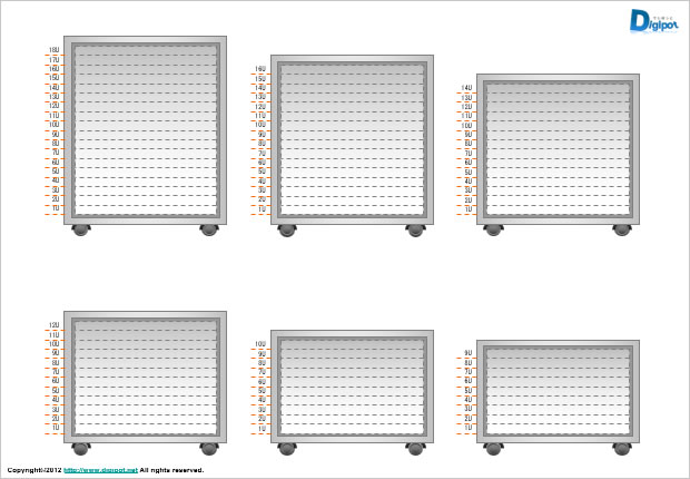 サーバラック図作成テンプレート パワーポイント フリー素材 無料素材のdigipot