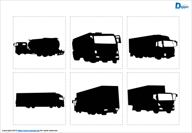 大型トラックのシルエット画像