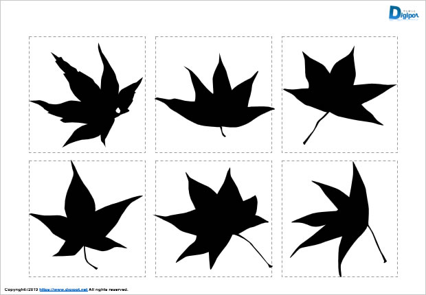 モミジの葉っぱのシルエット パワーポイント フリー素材 無料素材のdigipot