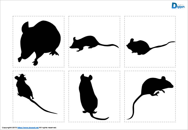 ネズミのシルエット画像