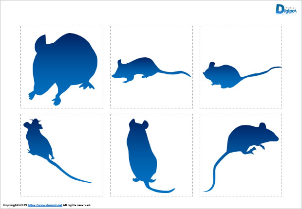 ネズミのシルエット画像2