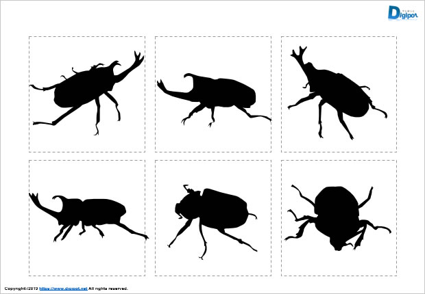 カブトムシのシルエット画像