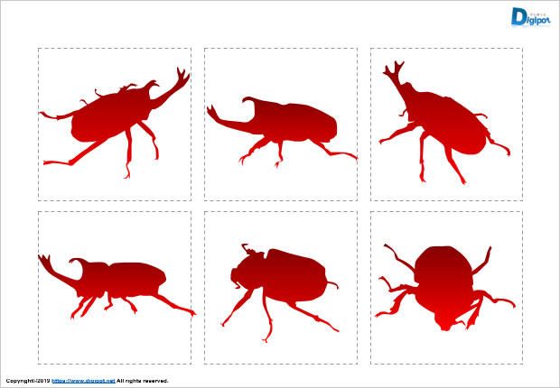 カブトムシのシルエット画像2