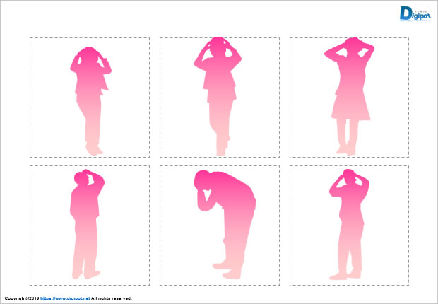 頭を抱える人物のシルエット画像2