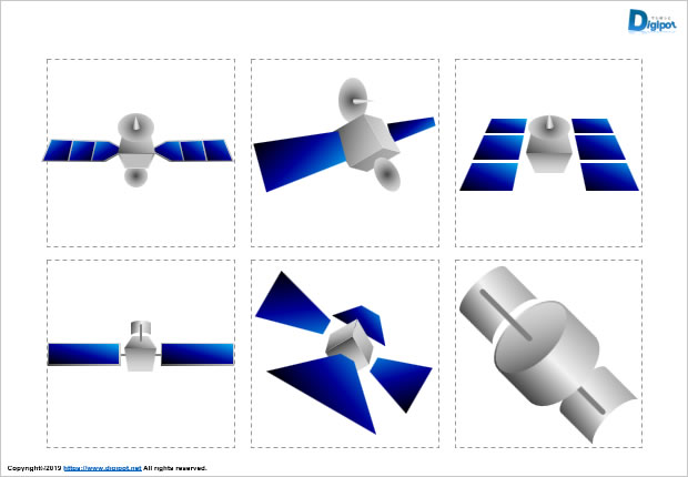 人工衛星、放送衛星のイラスト画像2