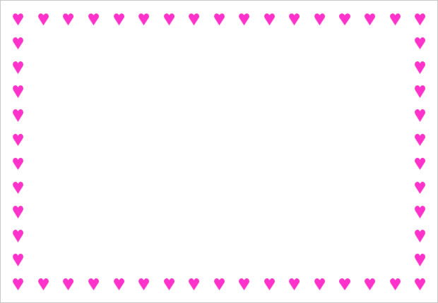 ハートマークの枠テンプレート画像3
