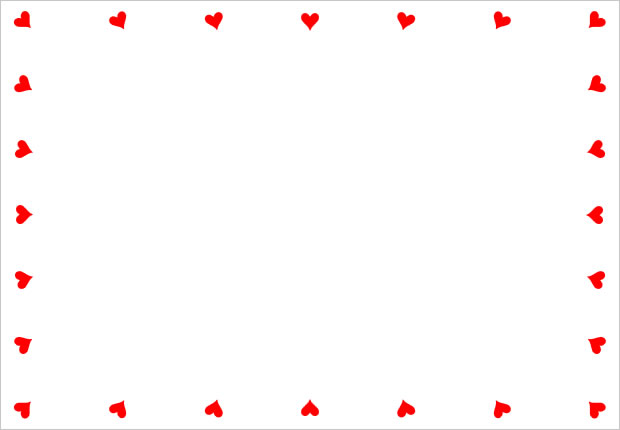 ハートマークの枠テンプレート画像7