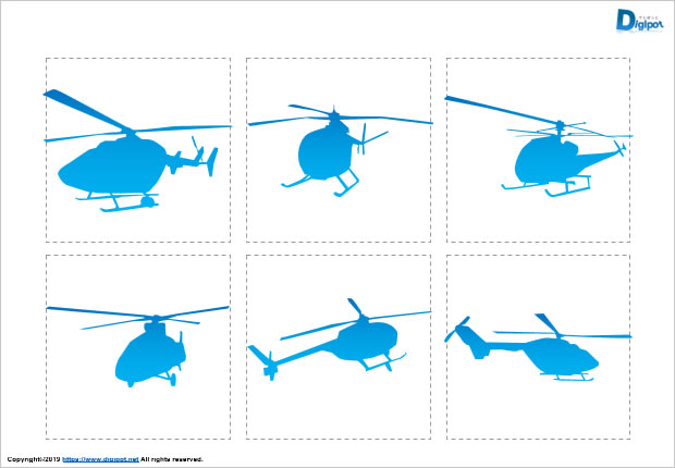 ヘリコプターのシルエット画像