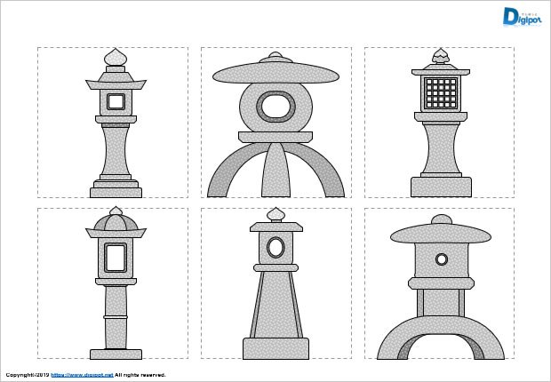 石灯篭のイラスト パワーポイント フリー素材 無料素材のdigipot