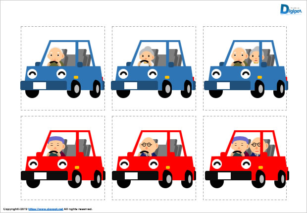 お年寄りの車運転のイラスト画像2