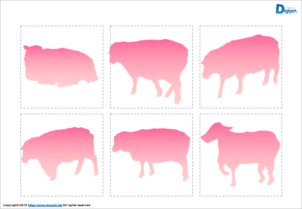 ヒツジのシルエット画像