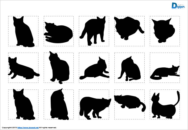猫のシルエット パワーポイント フリー素材 無料素材のdigipot