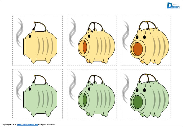ブタの蚊取り線香のイラスト画像