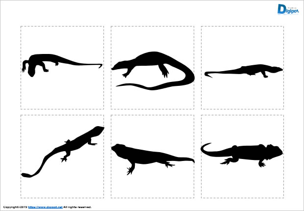 トカゲのシルエット画像